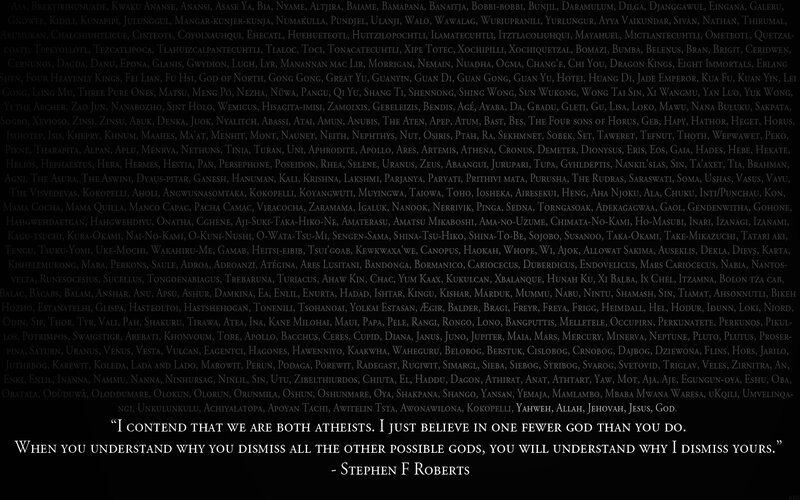 List of gods and quote