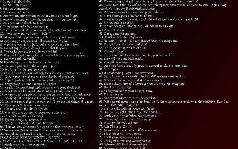list of internet rules