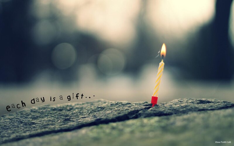 Lit Birthday Candle