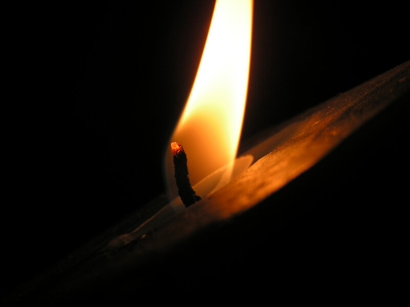 Lit Candle Flame — Black