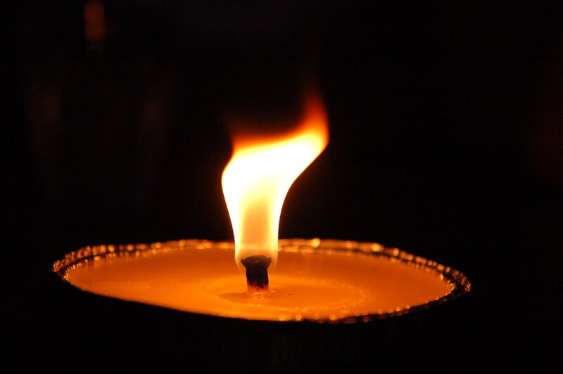 Lit Candle Flame — Orange