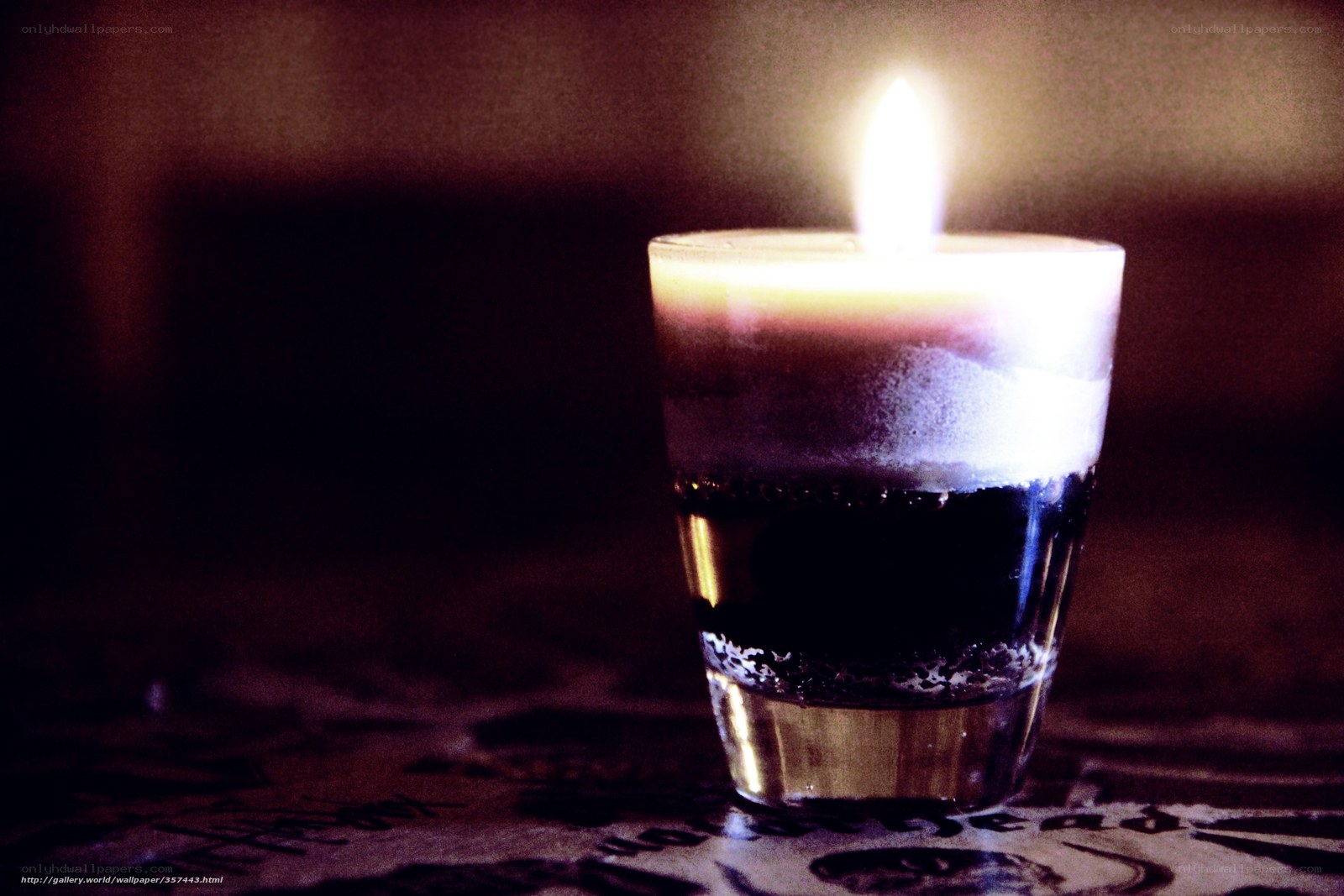 lit candle in a glass