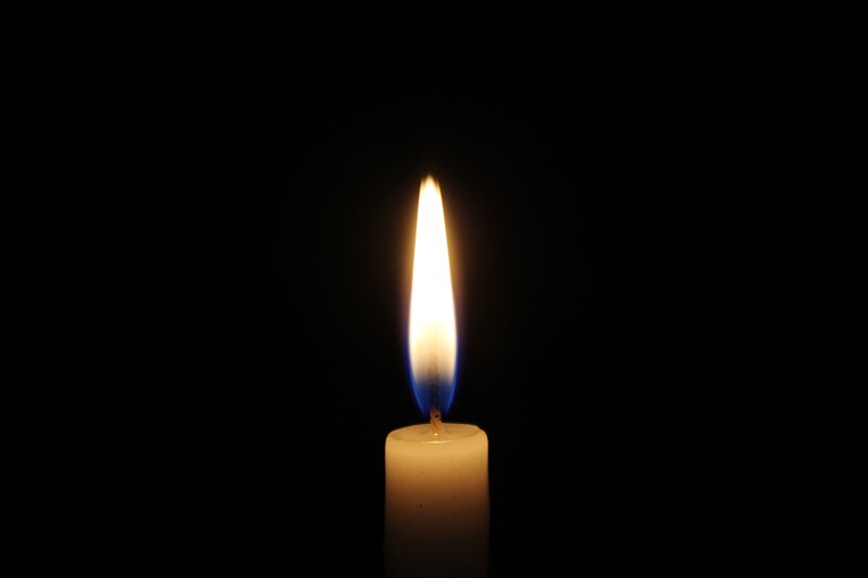 Lit Candle in Darkness — Black, Calm, Night