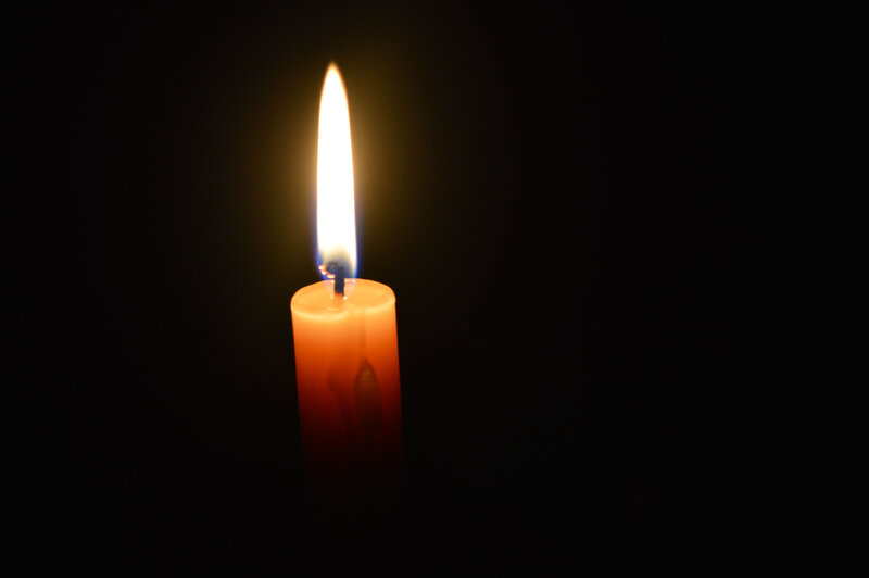 Lit Candle in Darkness — Black, Calm