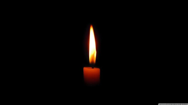Lit Candle in Darkness — Black, Dramatic, Night, Photograph, Flame