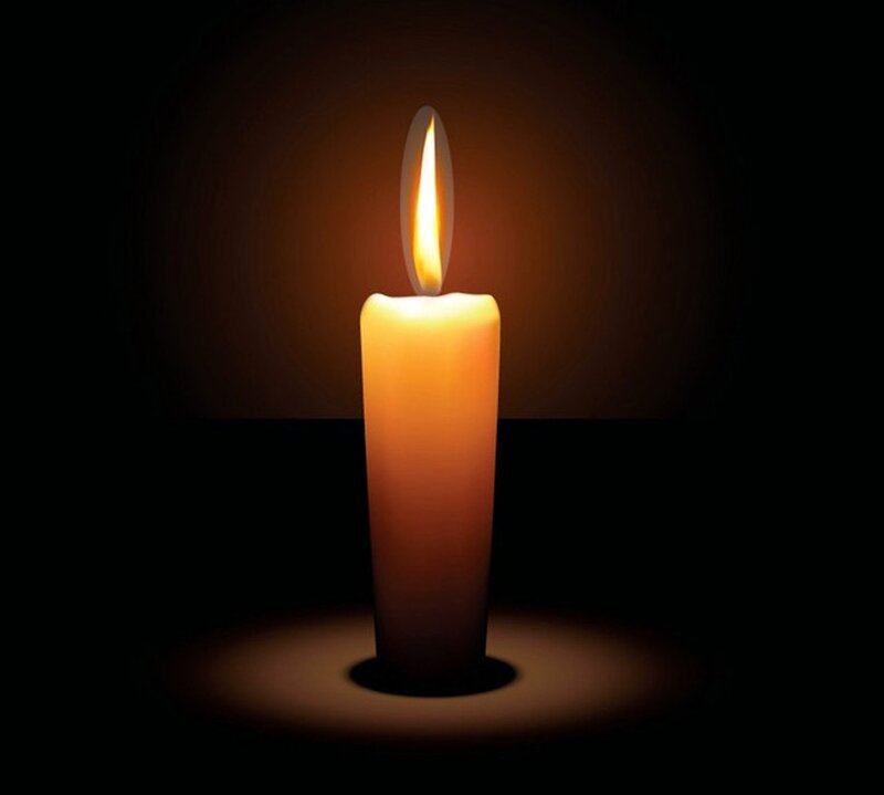 Lit Candle in Darkness — Black, Dramatic, Night