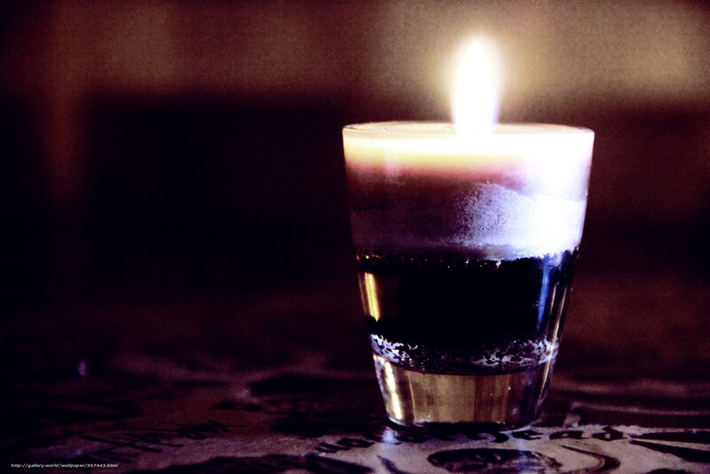 Lit Candle in Glass — Black, Dramatic