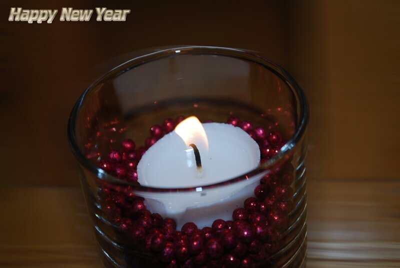 Lit Candle in Glass — White