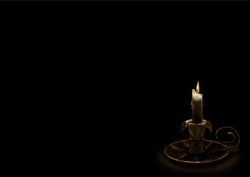Lit Candle in Holder