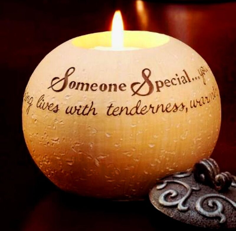 Lit Candle in Holder — Yellow