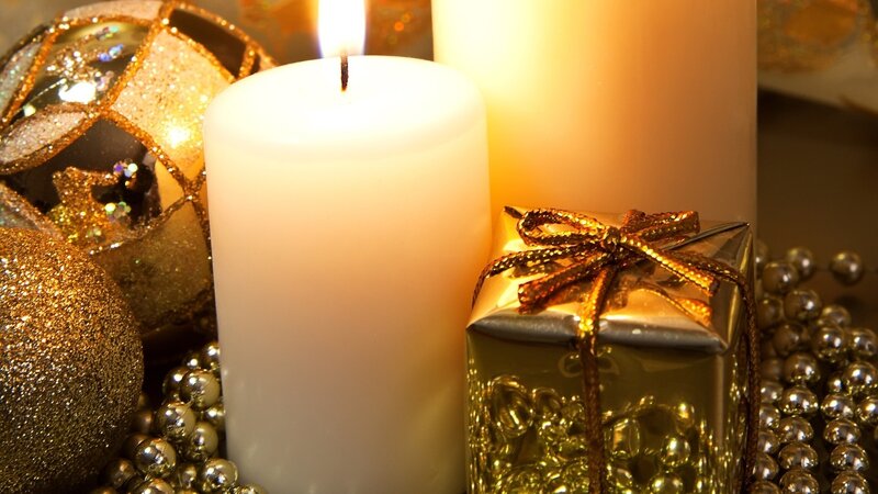 Lit Candle with Gift