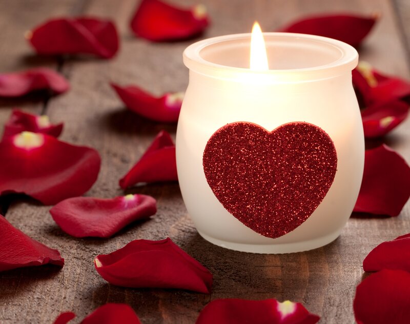 Lit Candle with Heart