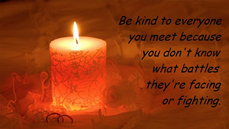 Lit Candle with Quote