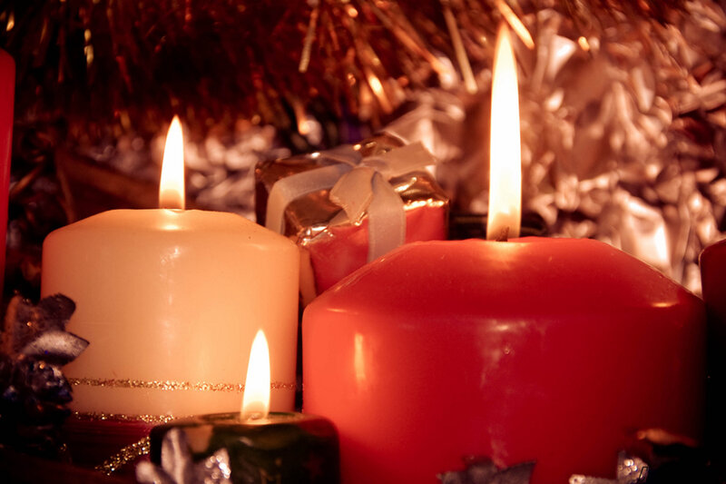 Lit Candles and Gifts