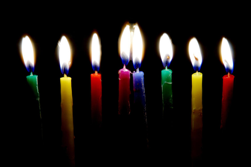 Lit Candles in a Row — Black