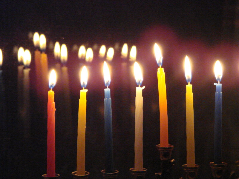 lit candles in a row