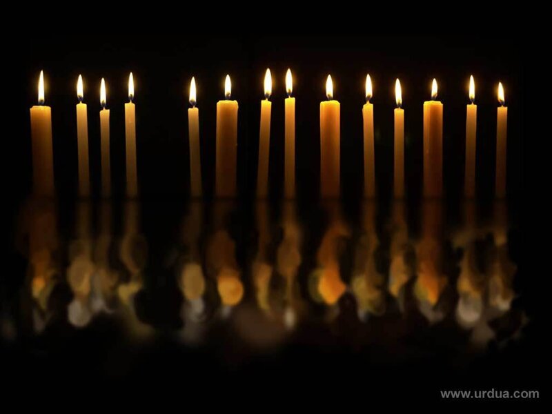 Lit Candles in Dark — Black