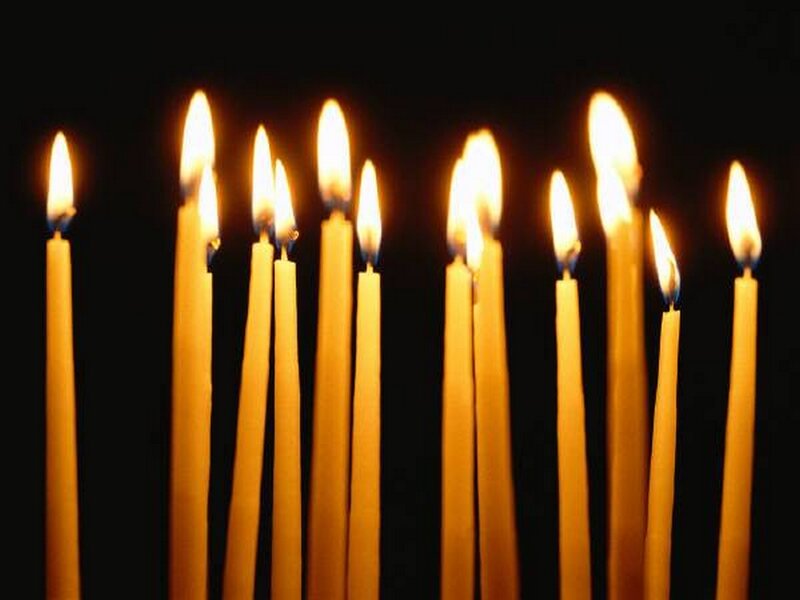 Lit Candles in Dark — Yellow