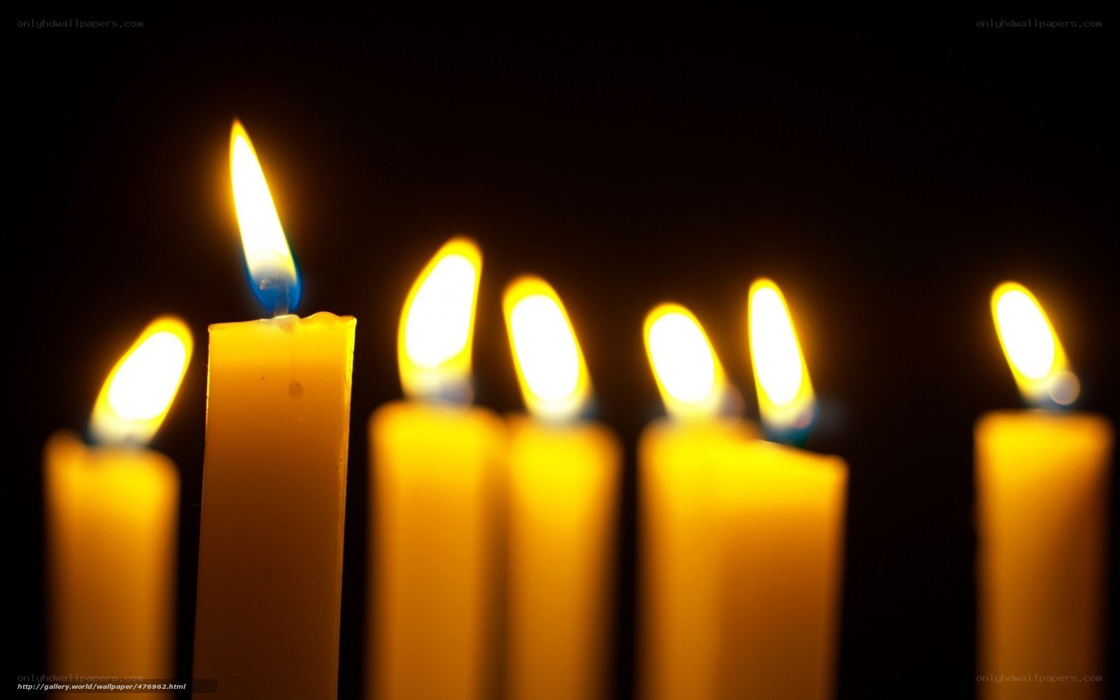 lit candles in darkness
