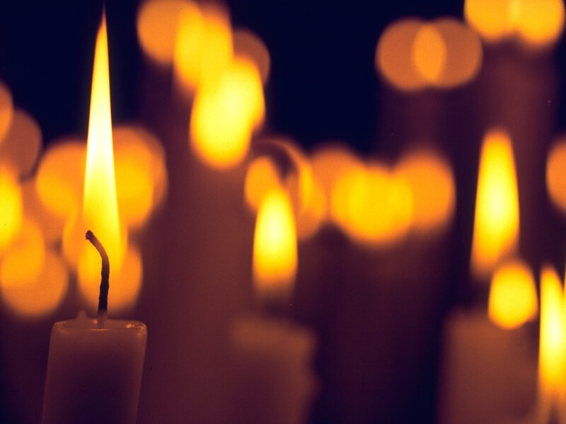 Lit Candles in Darkness — Yellow