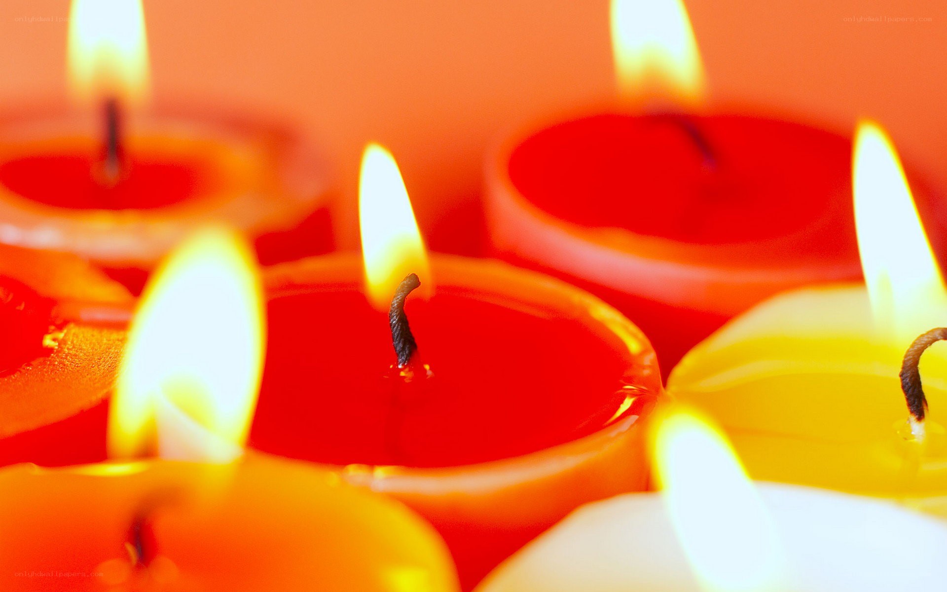 lit candles in warm light