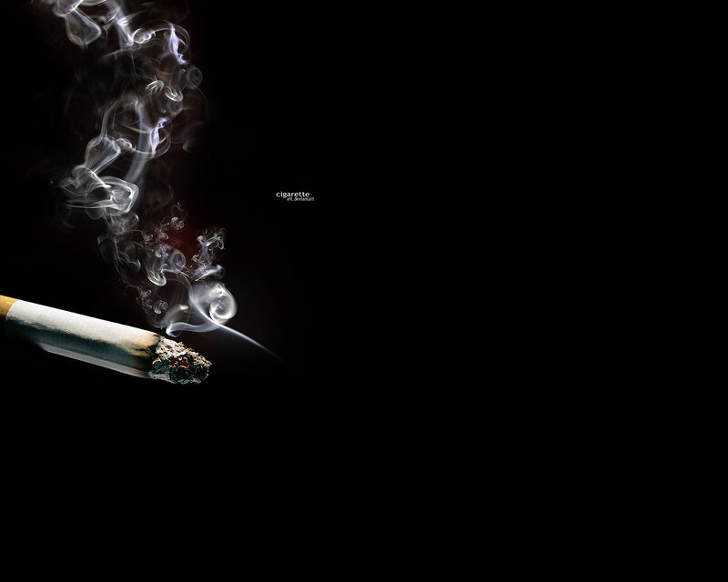 Lit Cigarette with Smoke