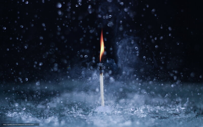 Lit Match in Water — Black, Dramatic