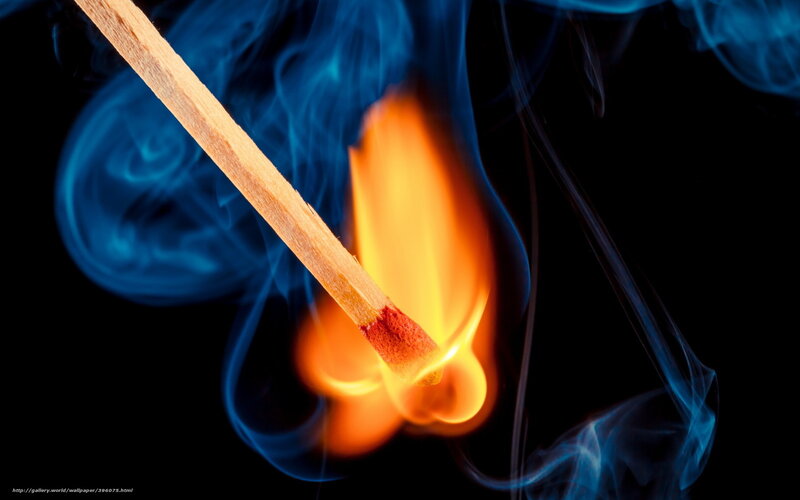 Lit Match with Flame — Black