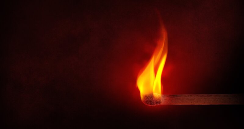 Lit Matchstick — Red
