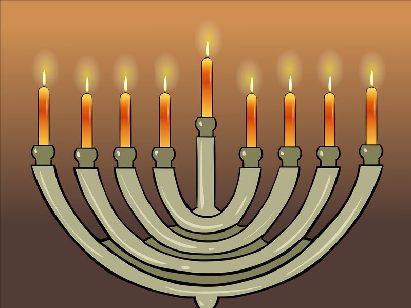 Lit menorah for Hanukkah