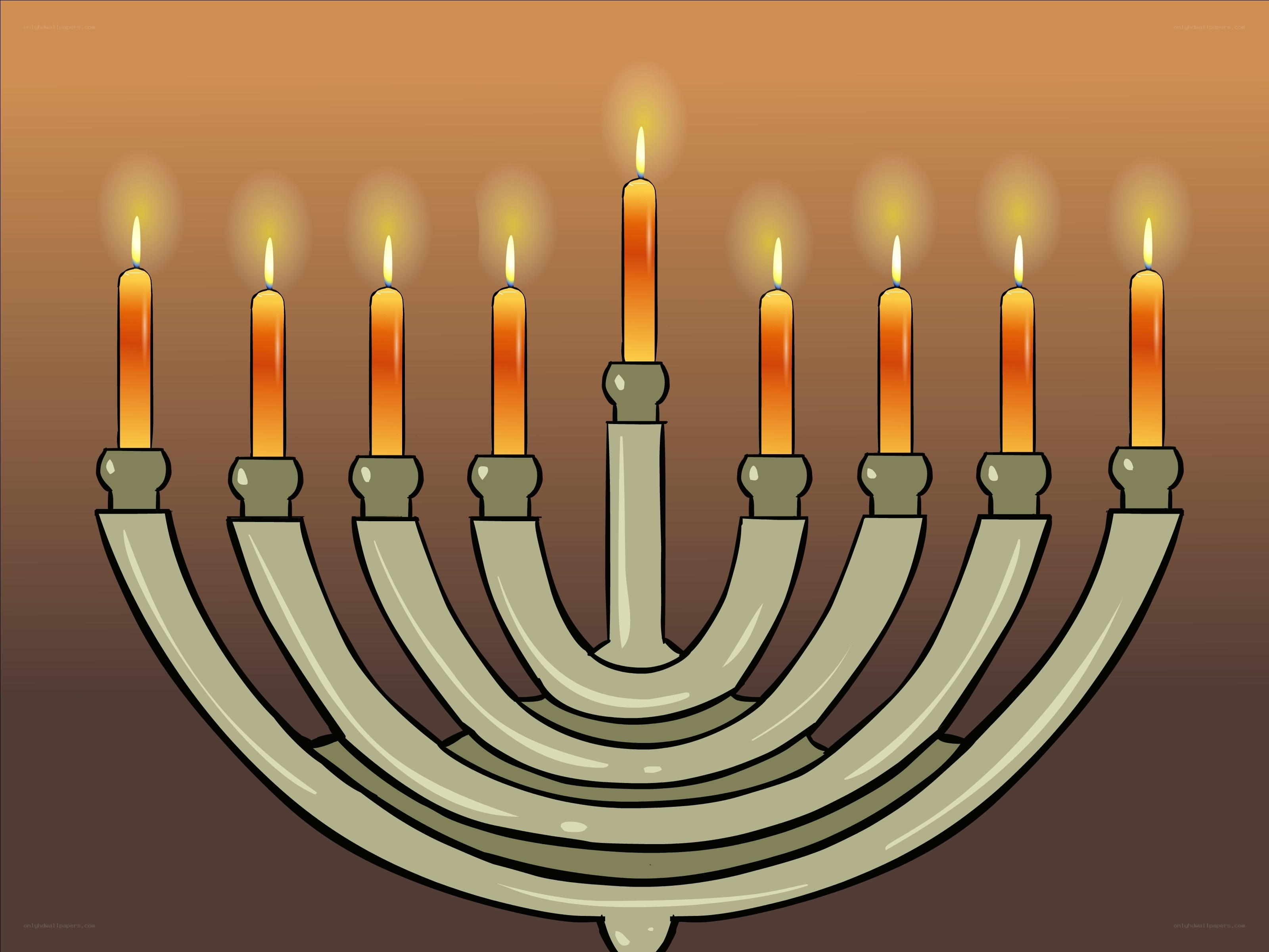 Lit menorah for Hanukkah