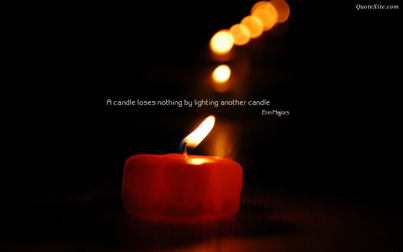 Lit Red Candle — Calm, Night, Photograph, Flame, Quote