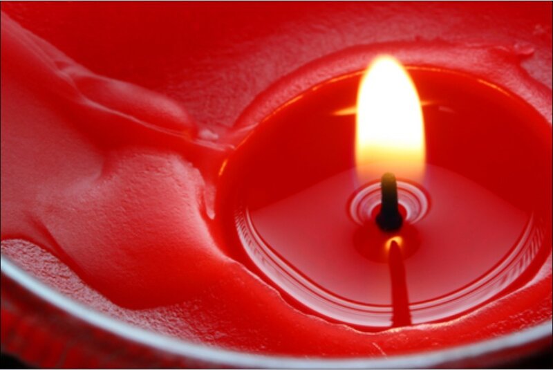 Lit Red Candle