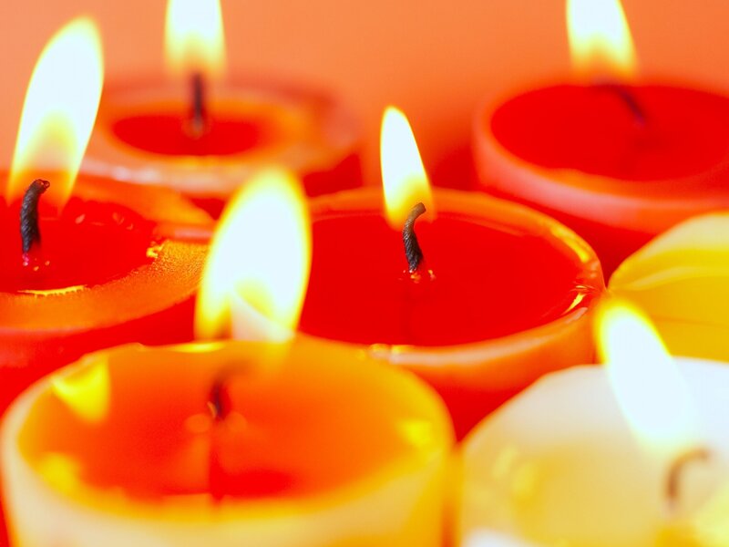 Lit Red Candles — Calm, Photograph
