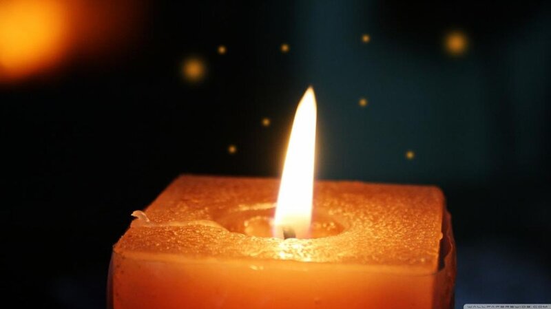 Lit Square Candle