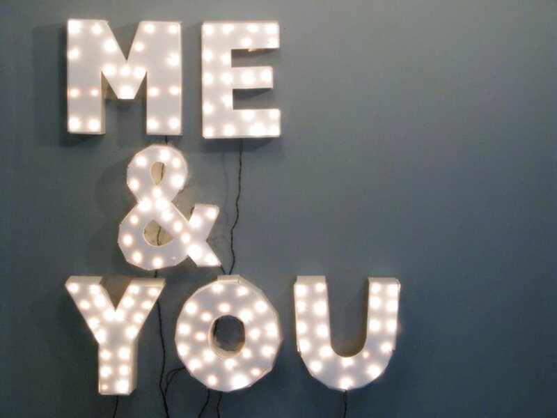 Lit-up Letters on Wall