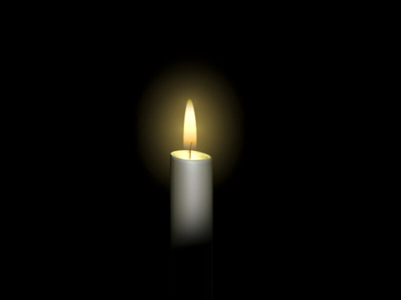 Lit White Candle — Black