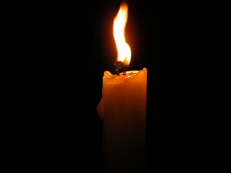 Lit White Candle
