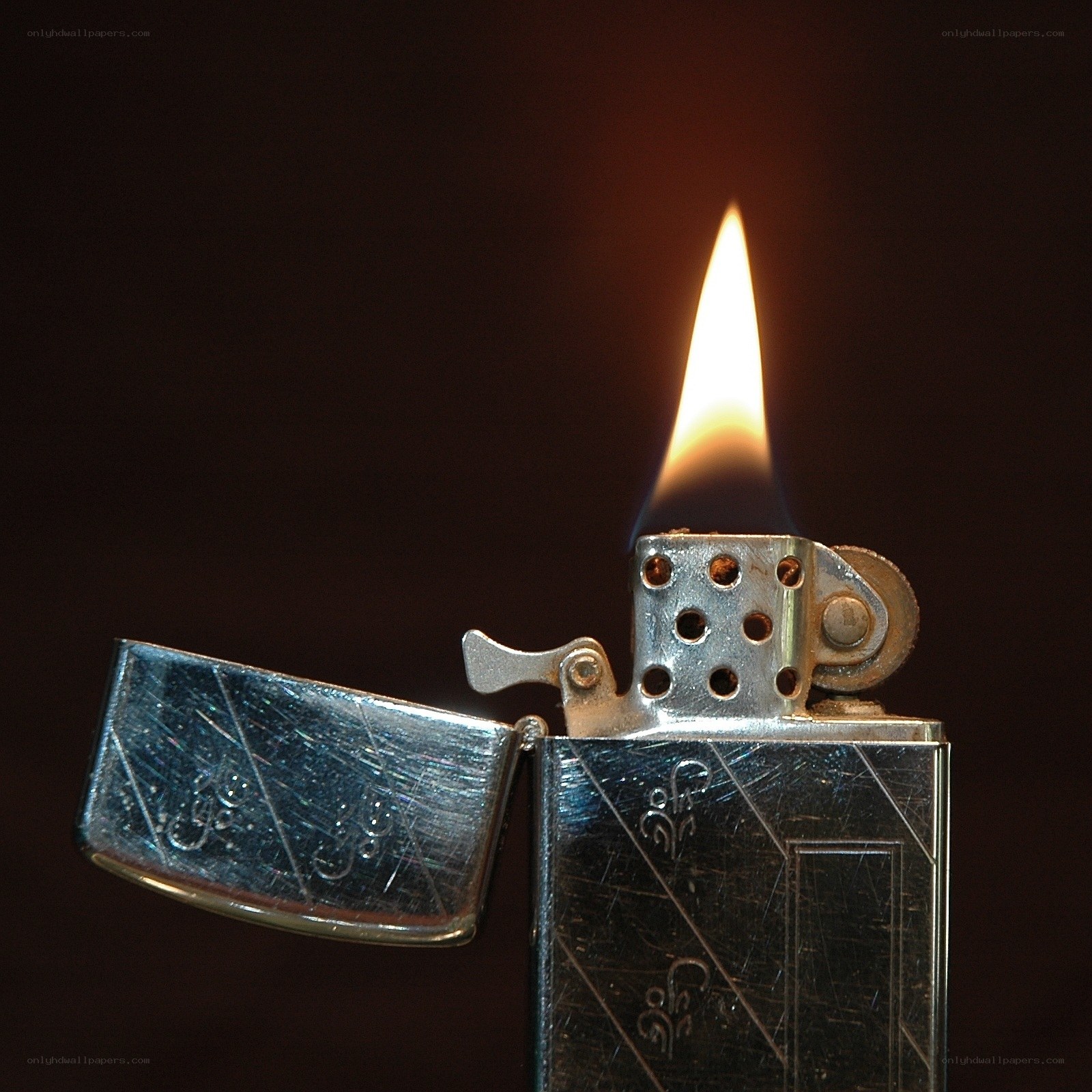 lit zippo lighter