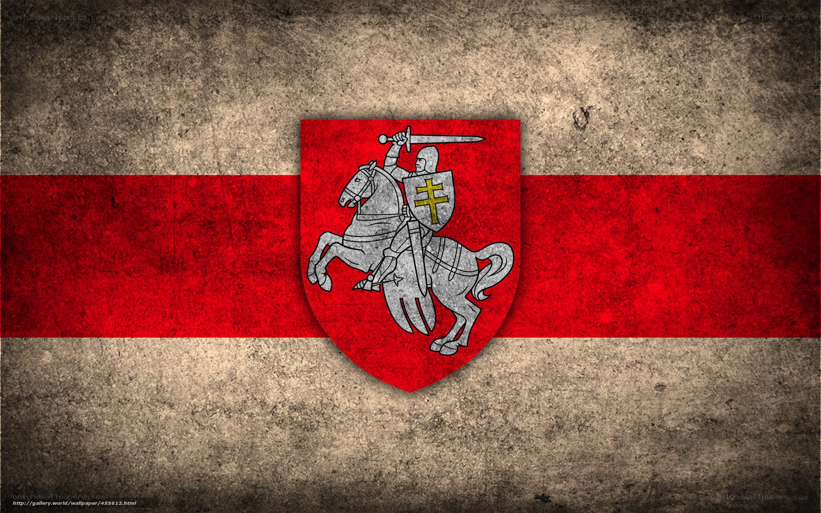 Lithuanian flag with Vytis emblem