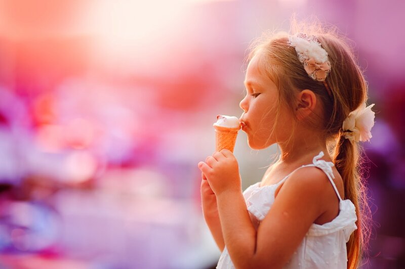 Little Girl Eating Ice Cream