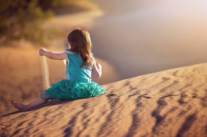 Little Girl in Dress — Brown, Serene