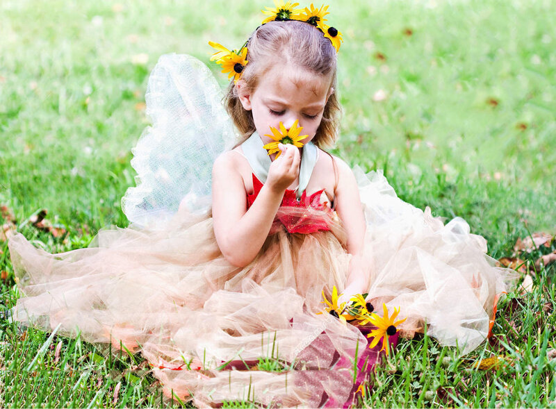 Little Girl in Fairy Costume — Green