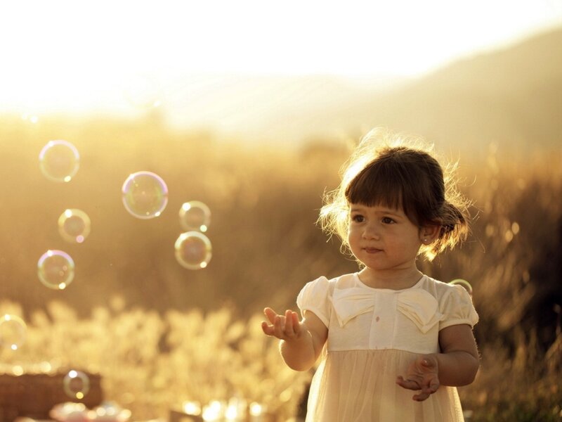 Little Girl in Field — Gold