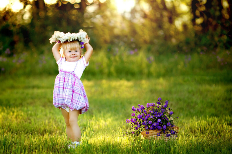 Little Girl in Field — Green, Serene, Afternoon