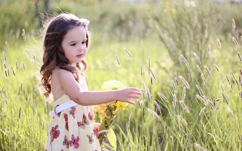 Little Girl in Field — Green