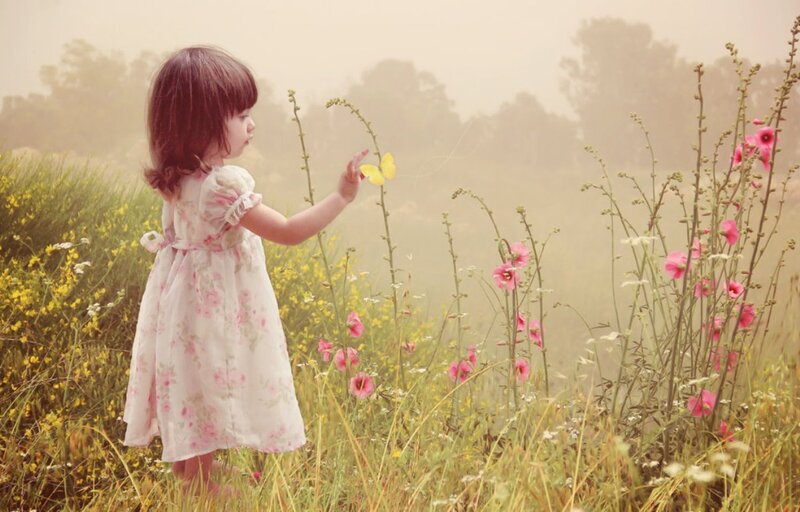 Little Girl in Field — Pink