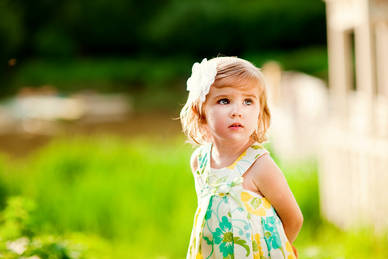 Little Girl in Floral Dress