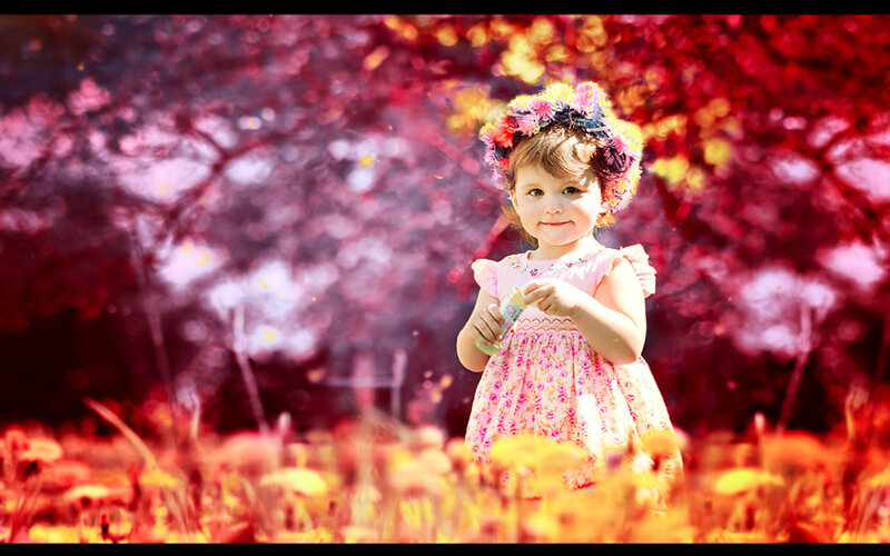 Little Girl in Flower Dress