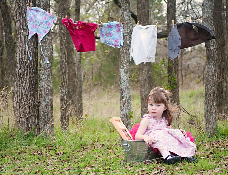 Little Girl in Forest — Green